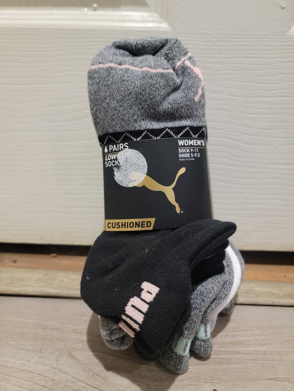 Puma Womens Low Cut 6 Pack Socks, Grey, Black, White.
